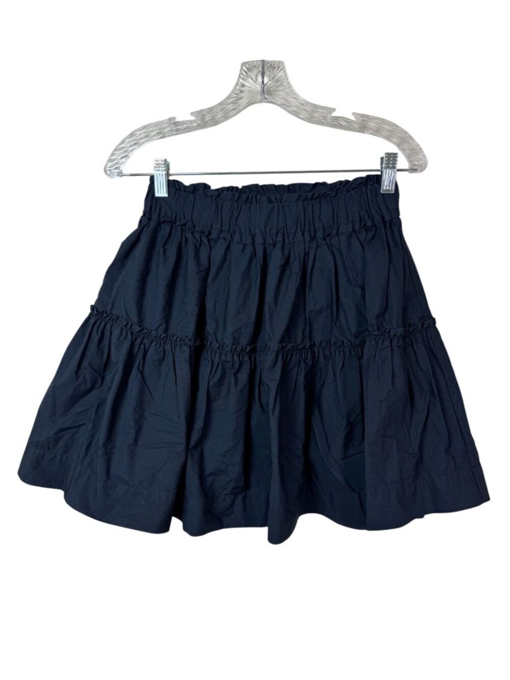 Maeve Anthropologie Black Tiered Cotton Mini‎ Skirt XS Petite boho peasant